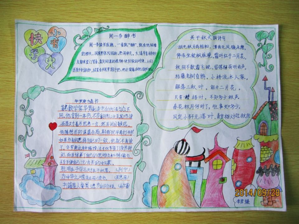 三年级读书板报